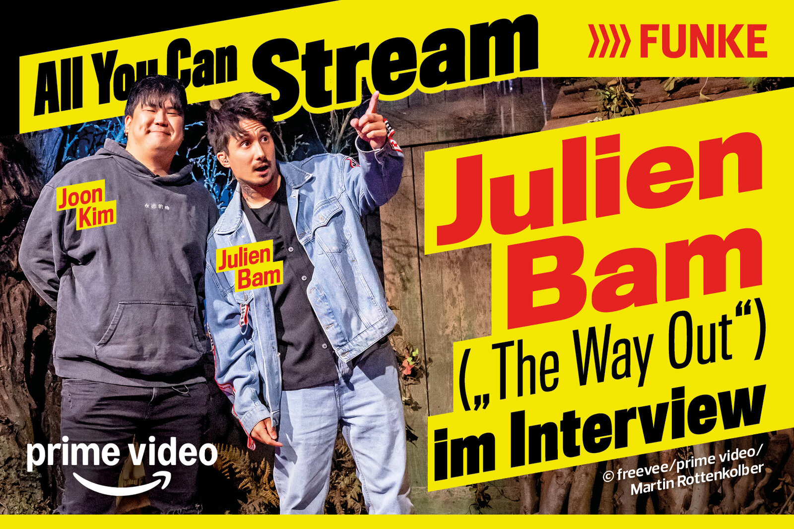 Seit 2012 ist Julian Bam (re.) auf YouTube aktiv, jetzt moderiert er bei Amazon Prime Video. | © TV DIGITAL