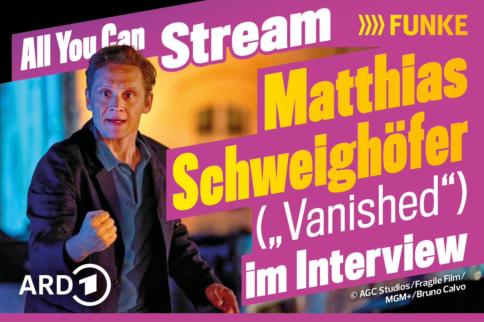 Matthias Schweighöfer auf dem Thumbnail für den Podcast ALL YOU CAN STREAM | © ARD / TVDIGITAL